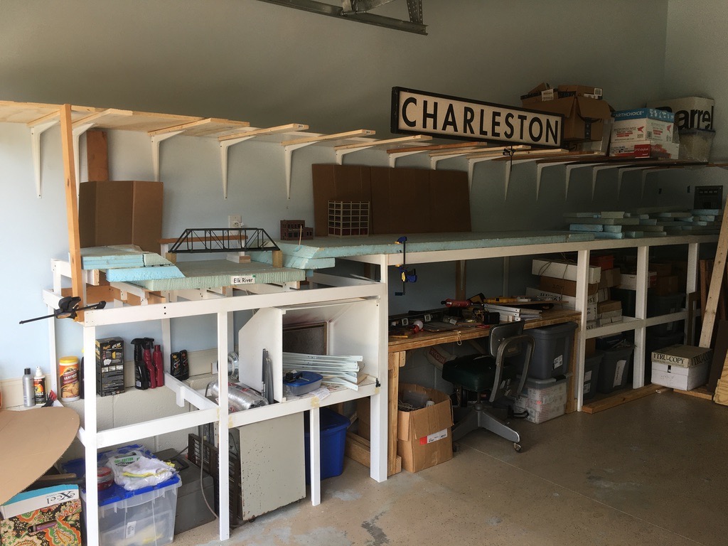 Benchwork with storage under and a center workbench