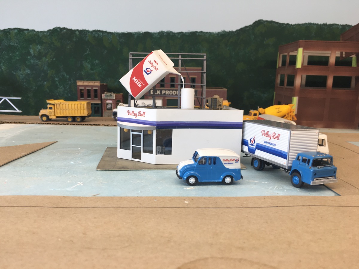 Scratch built Valley Bell Dairy store on Washington Street West in Charleston, WV.