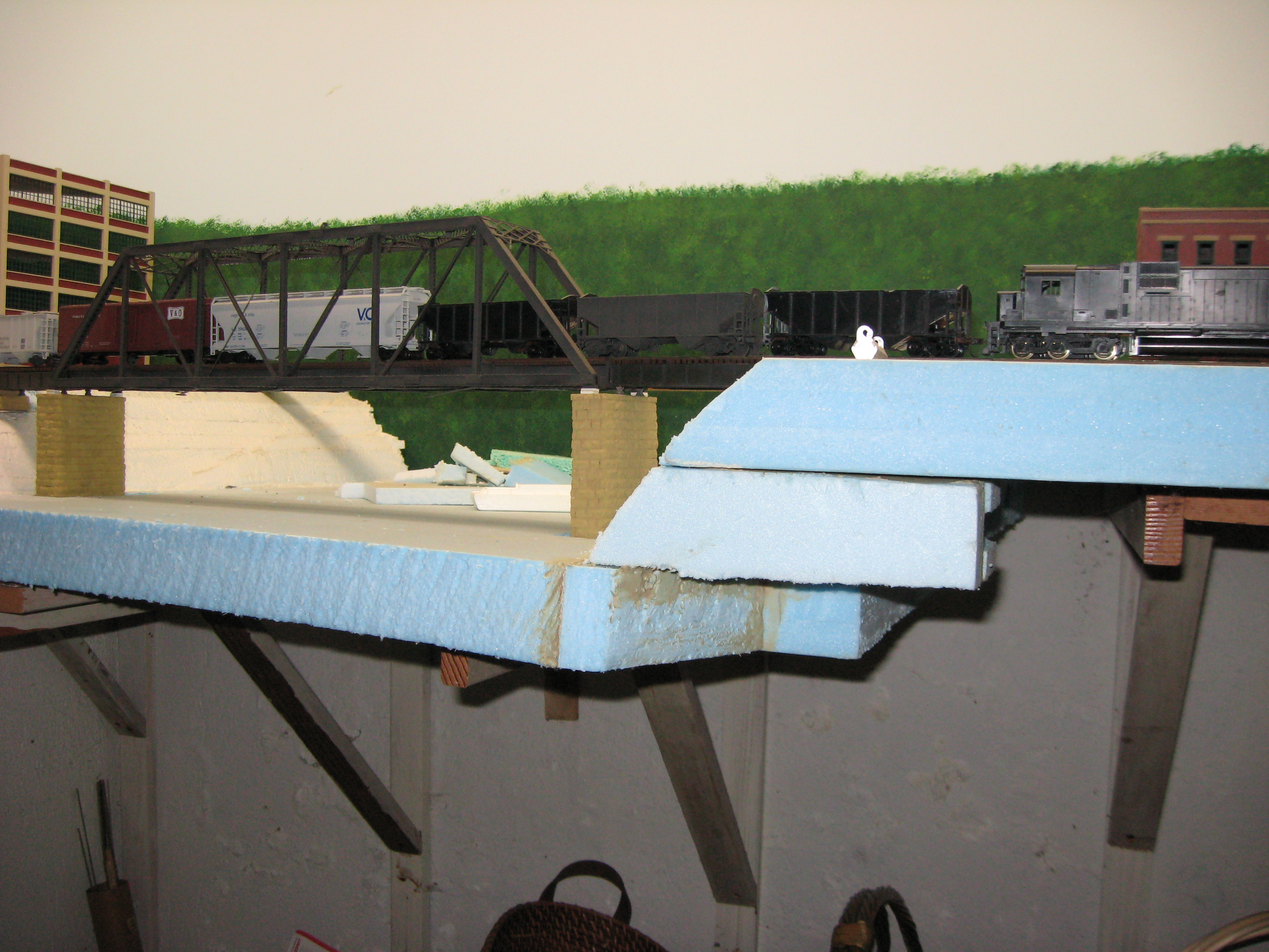 A KB&T mixed freight crosses the Elk River as it enters Charleston, WV.