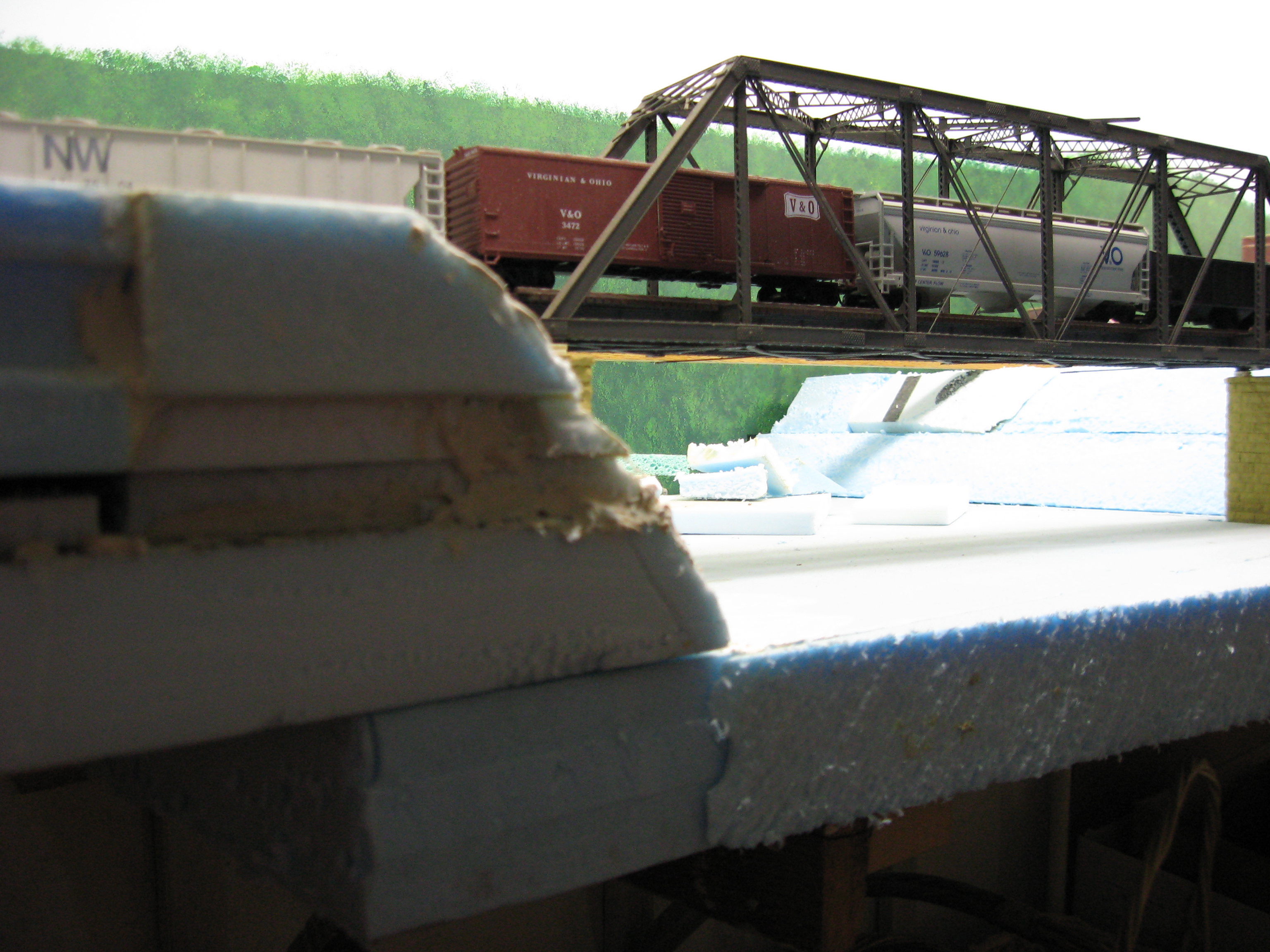 A KB&T mixed freight crosses the Elk River as it enters Charleston, WV.