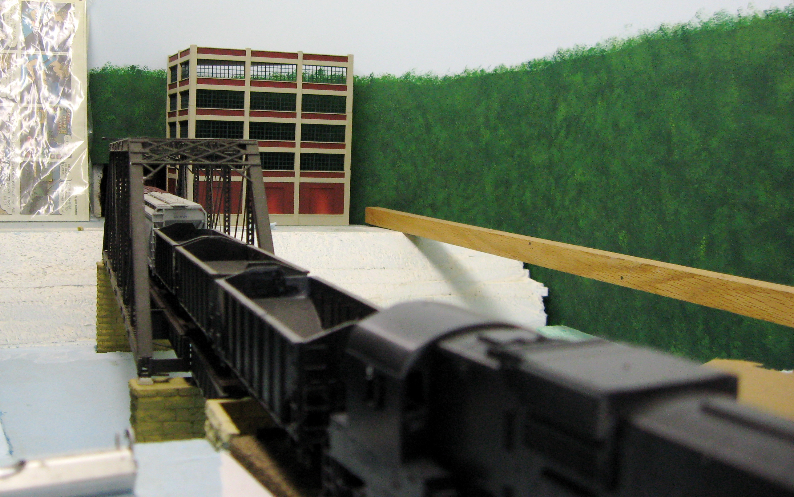 A KB&T mixed freight crosses the Elk River as it enters Charleston, WV.