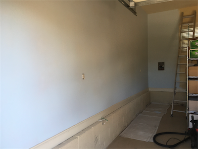 Space available in the garage for a shelf layout.