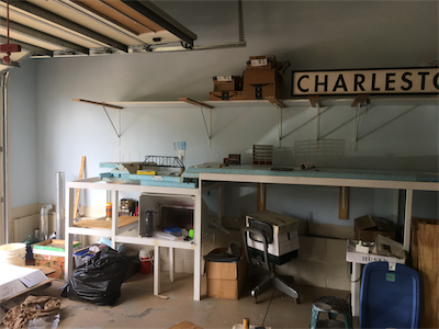 Test placement of railroad bridge crossing the river.